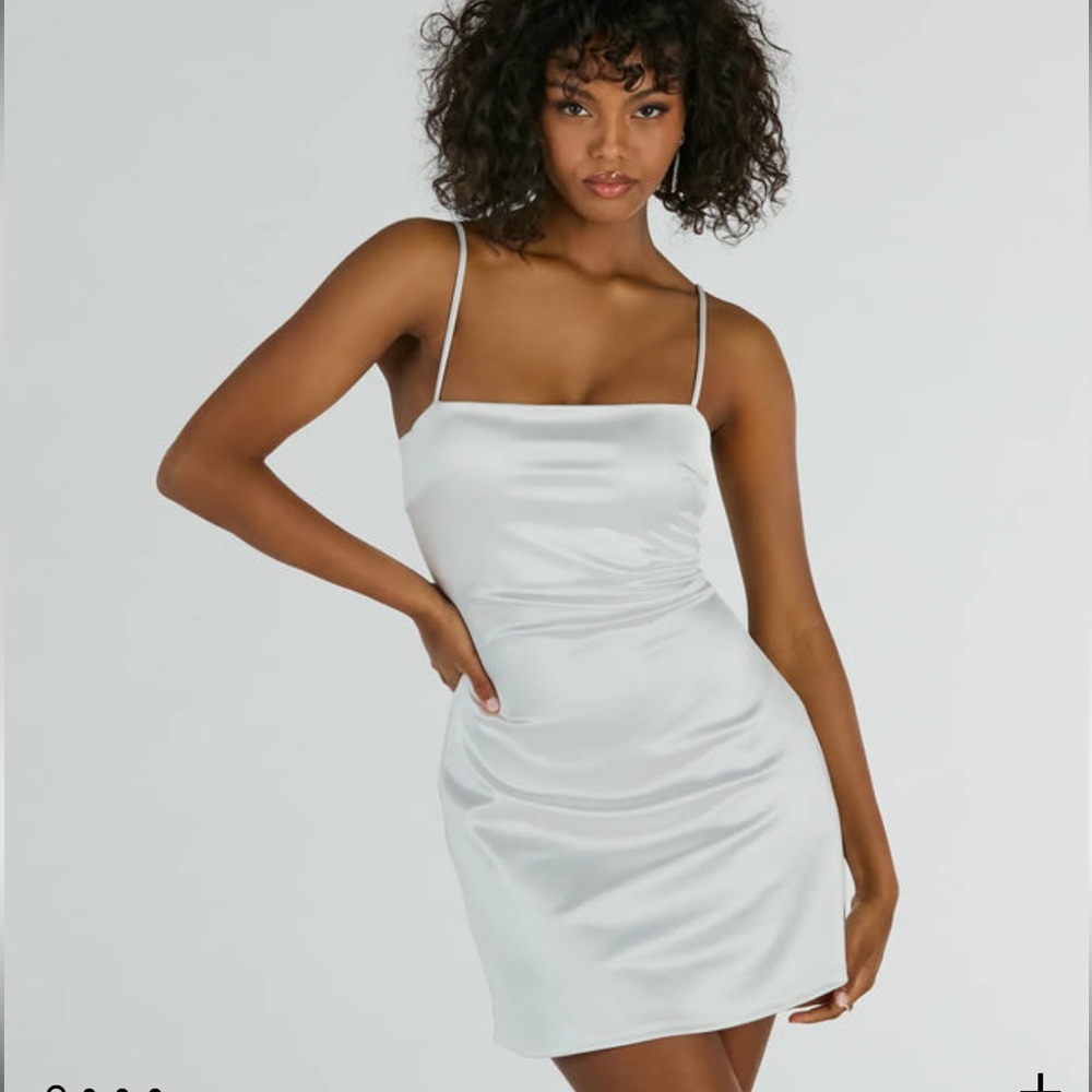 Day glow satin A line short dress